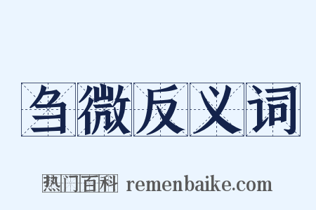 刍微反义词是什么意思的图片